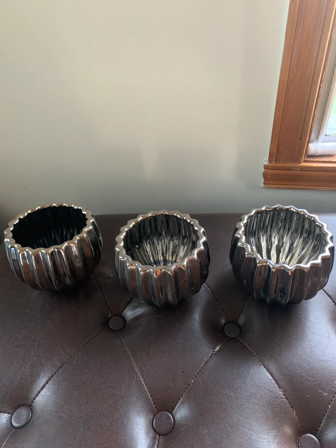 Set of 3 Silver Decorative Bowls
