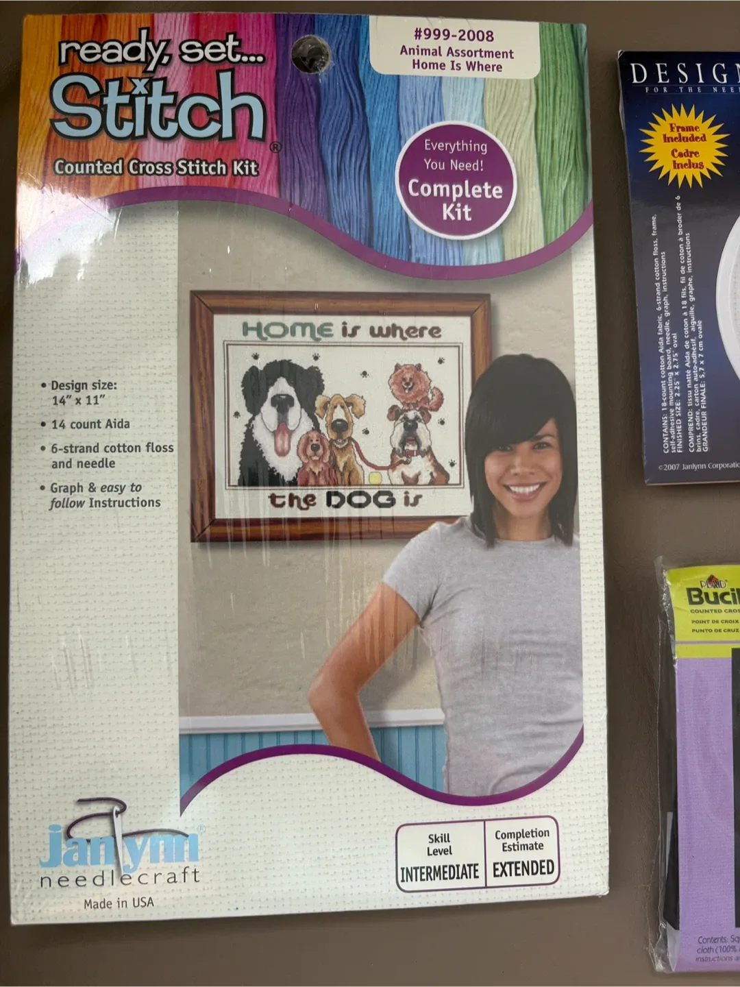 NEW Dog Counted Cross Stitch Kit 14” x 11” thumbnail