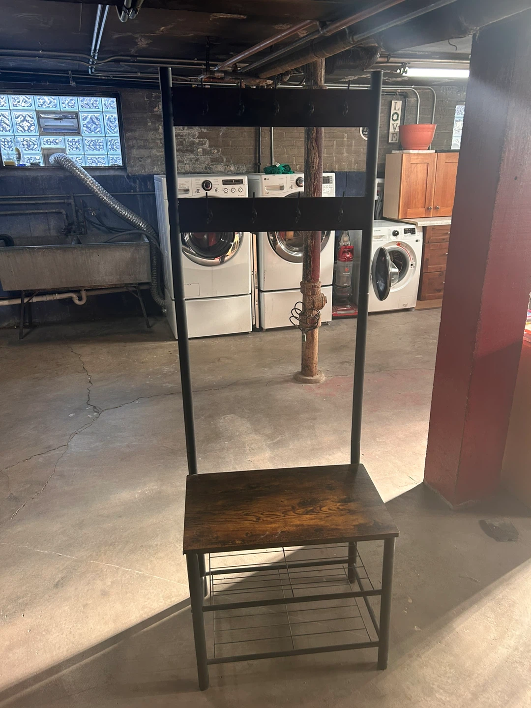 Coat Rack Stand with Shoe Storage Bench - photo 4