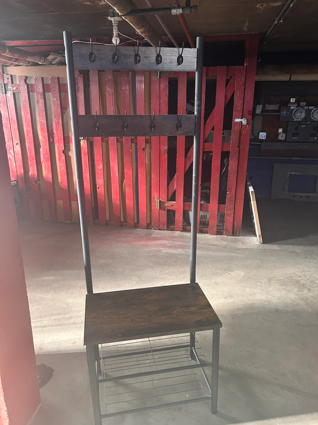 Coat Rack Stand with Shoe Storage Bench - photo 2