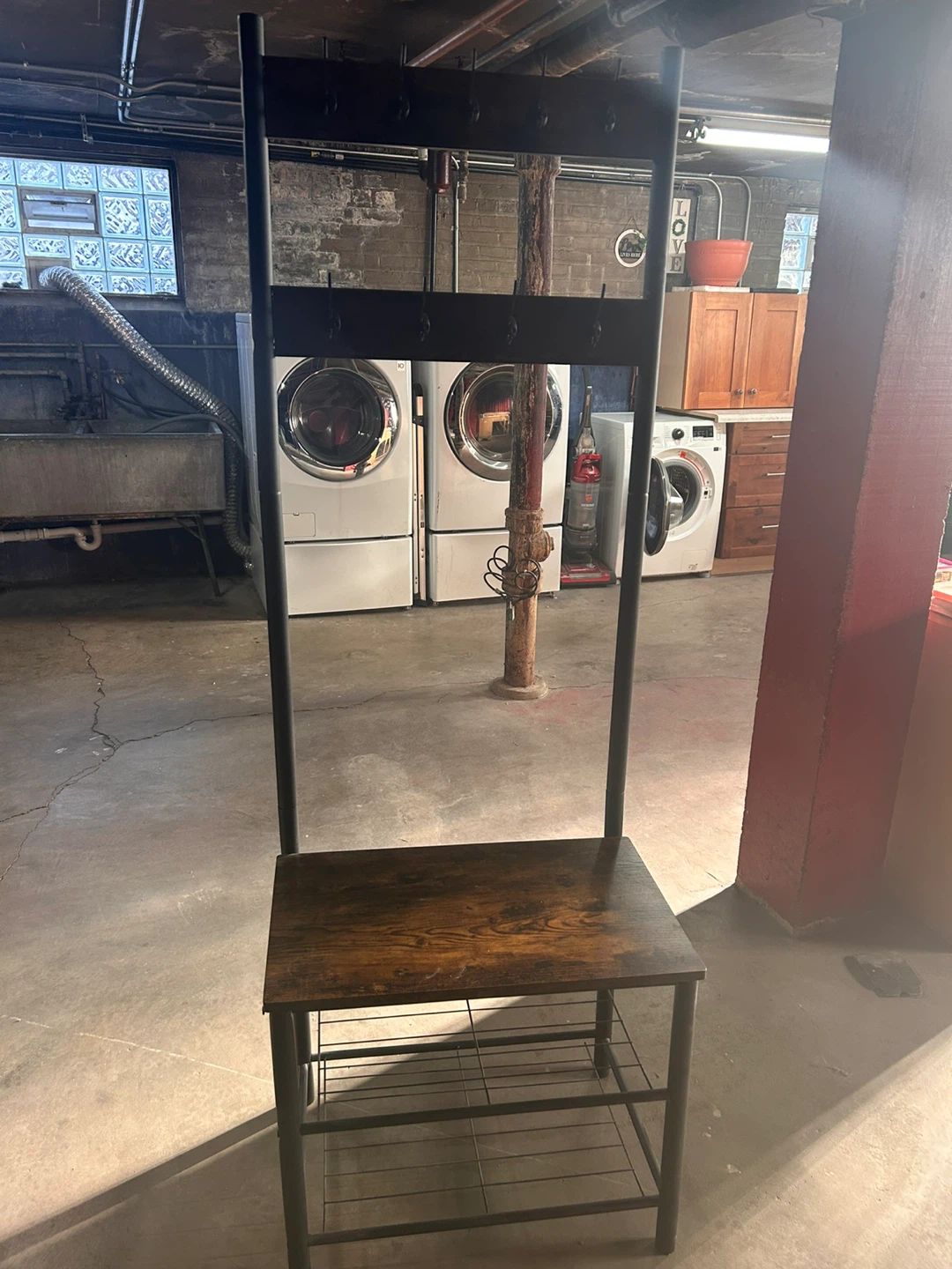 Coat Rack Stand with Shoe Storage Bench - photo 3