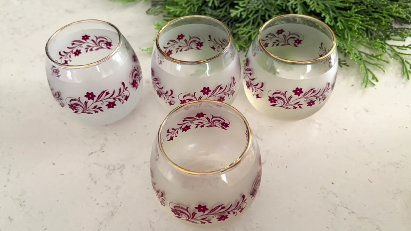 Vintage MCM 60’s Set of 4 Roly Poly Glasses image indicator(2)
