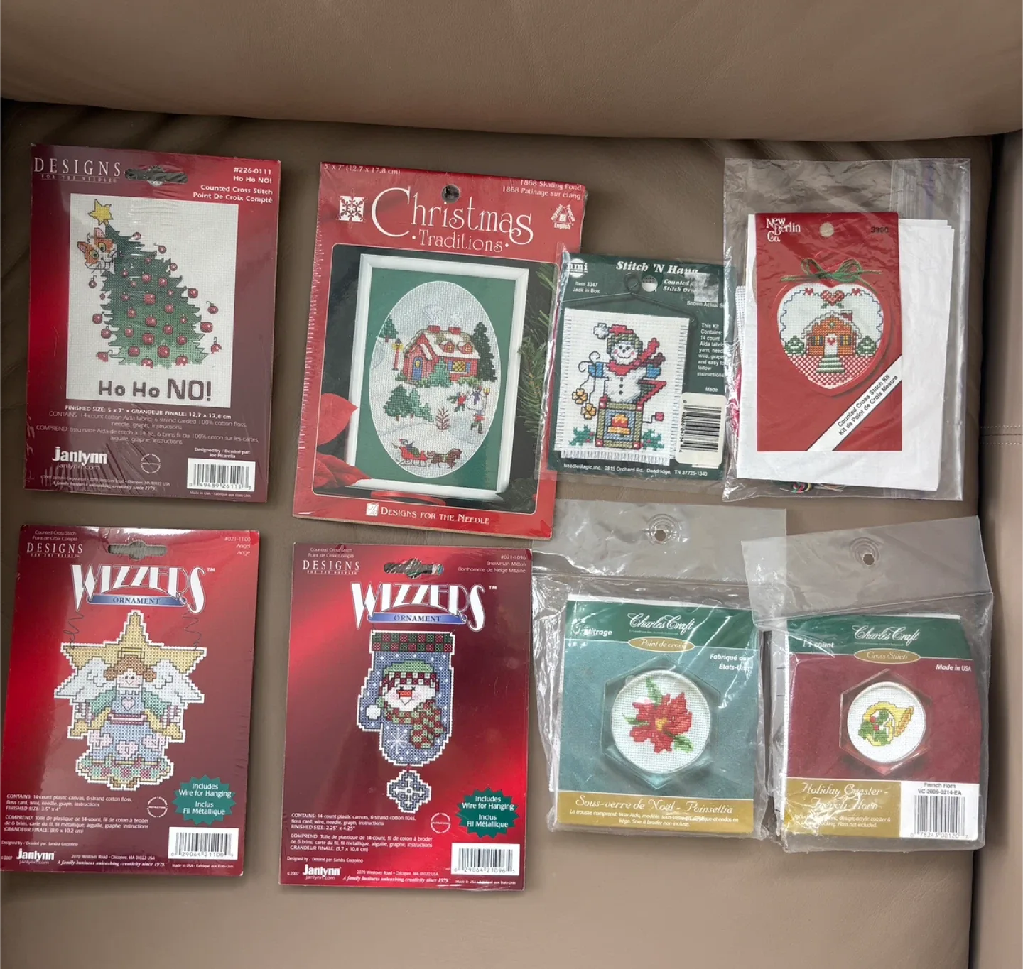 8/$40 NEW Christmas Cross Stitch Kits thumbnail