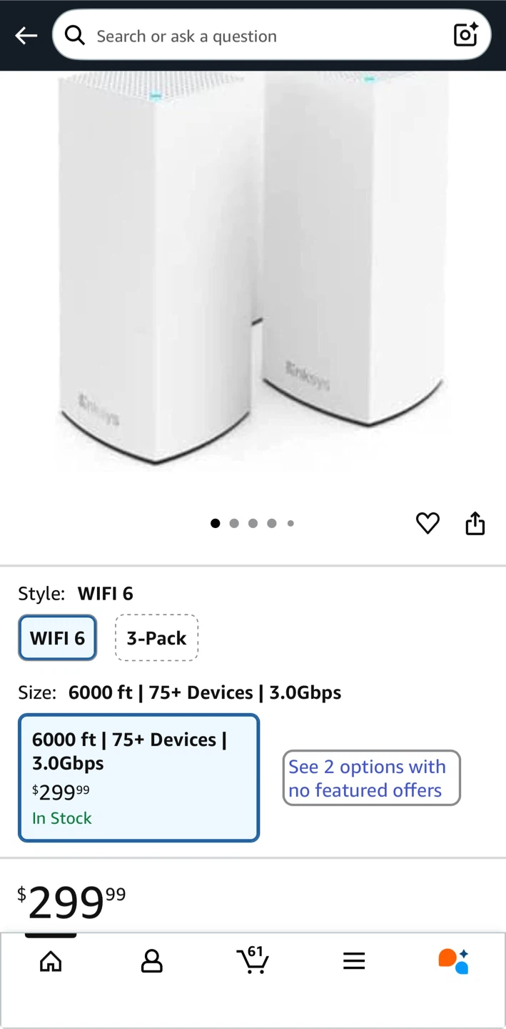 WiFi 6 Router Home WiFi Mesh System, Dual-Band, 6,000 Sq. ft Cvr - photo 2