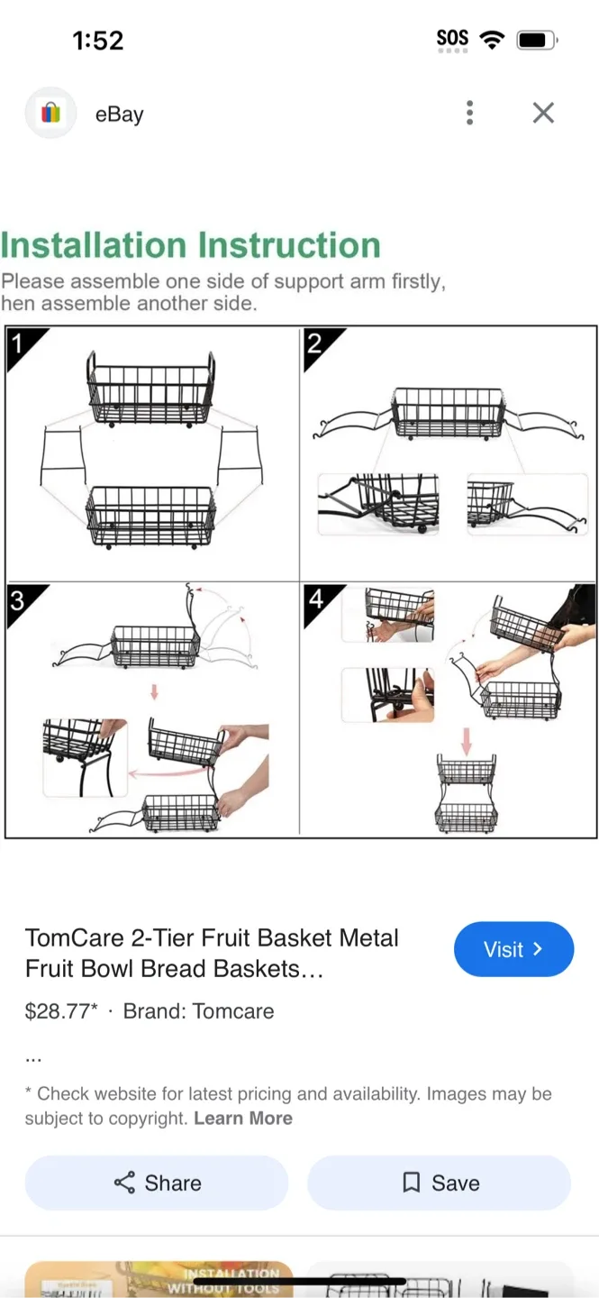 2-Tier Fruit Basket with Wooden Handle image indicator(5)