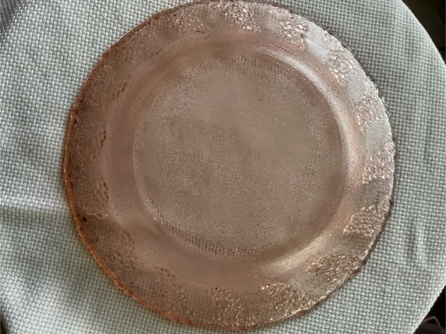 Pink Depression Glass Plate - 9 Inch, Harvest Grape pattern image indicator(2)