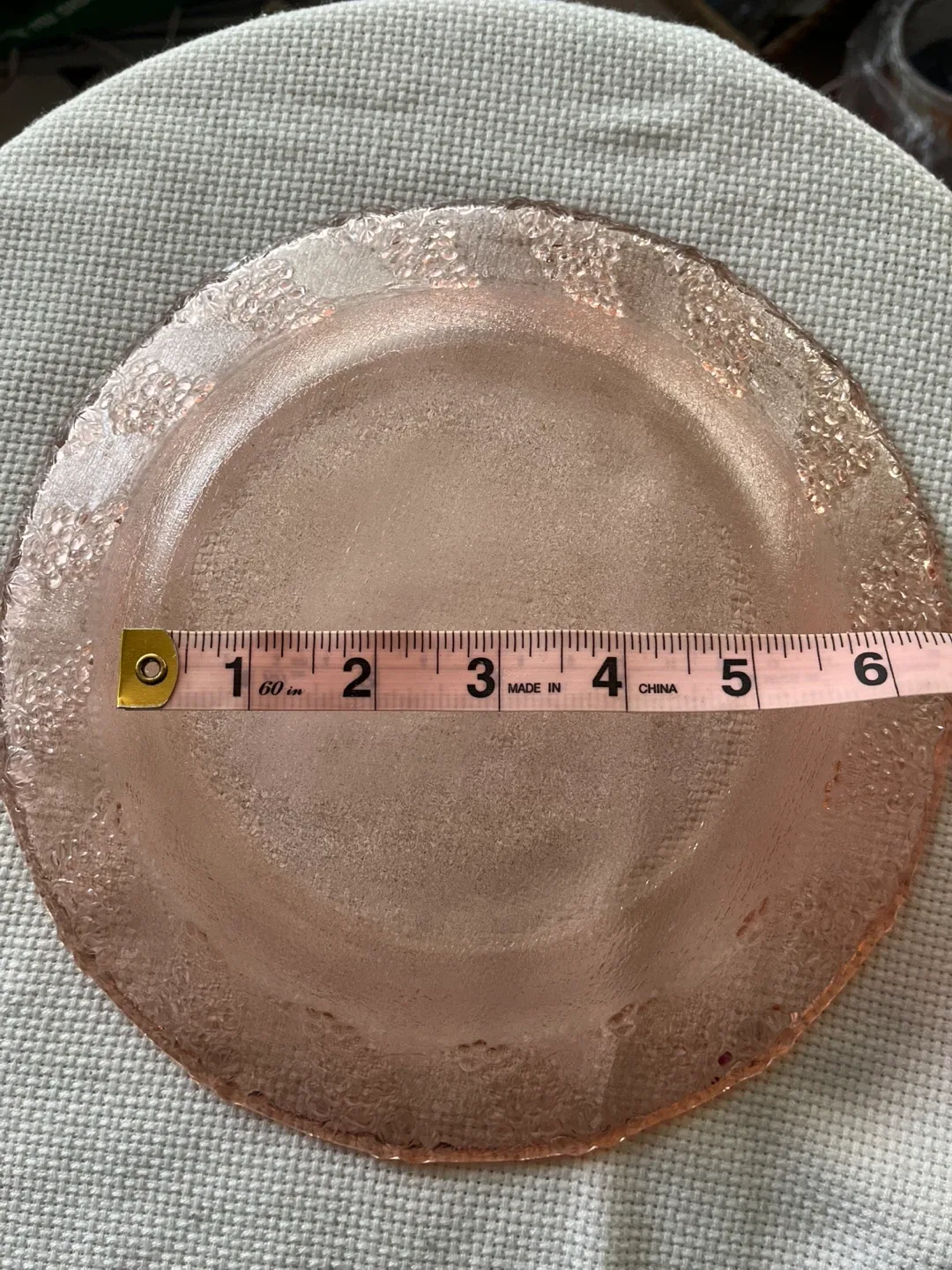 Pink Depression Glass Plate - 9 Inch, Harvest Grape pattern image indicator(5)