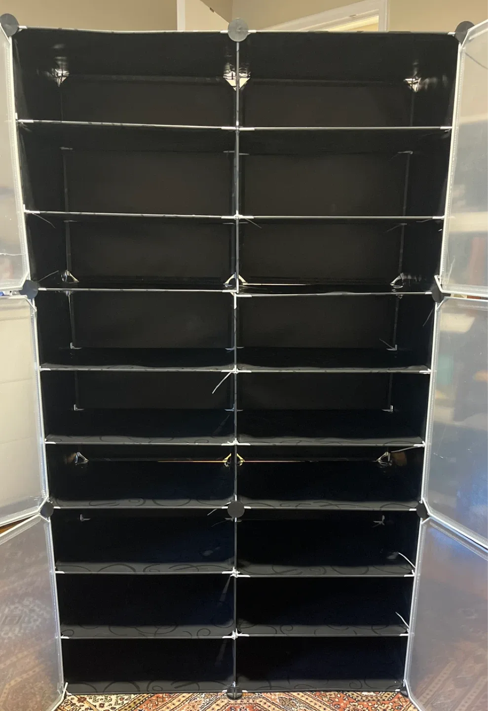 Plastic shoe rack organizer Black transparent image indicator(2)