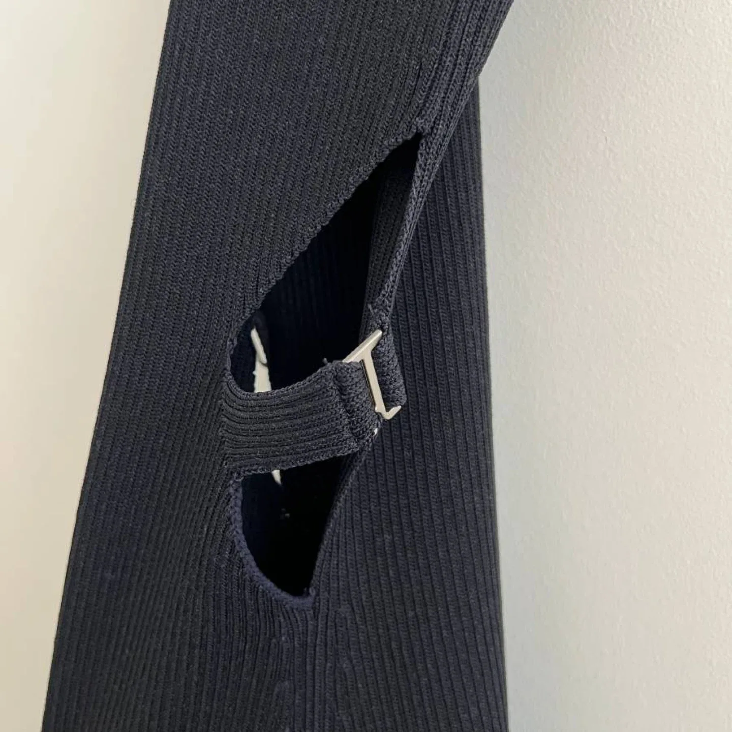 Dion Lee Ribbed Lustrate Fork Dress (Dark Navy) image indicator(4)