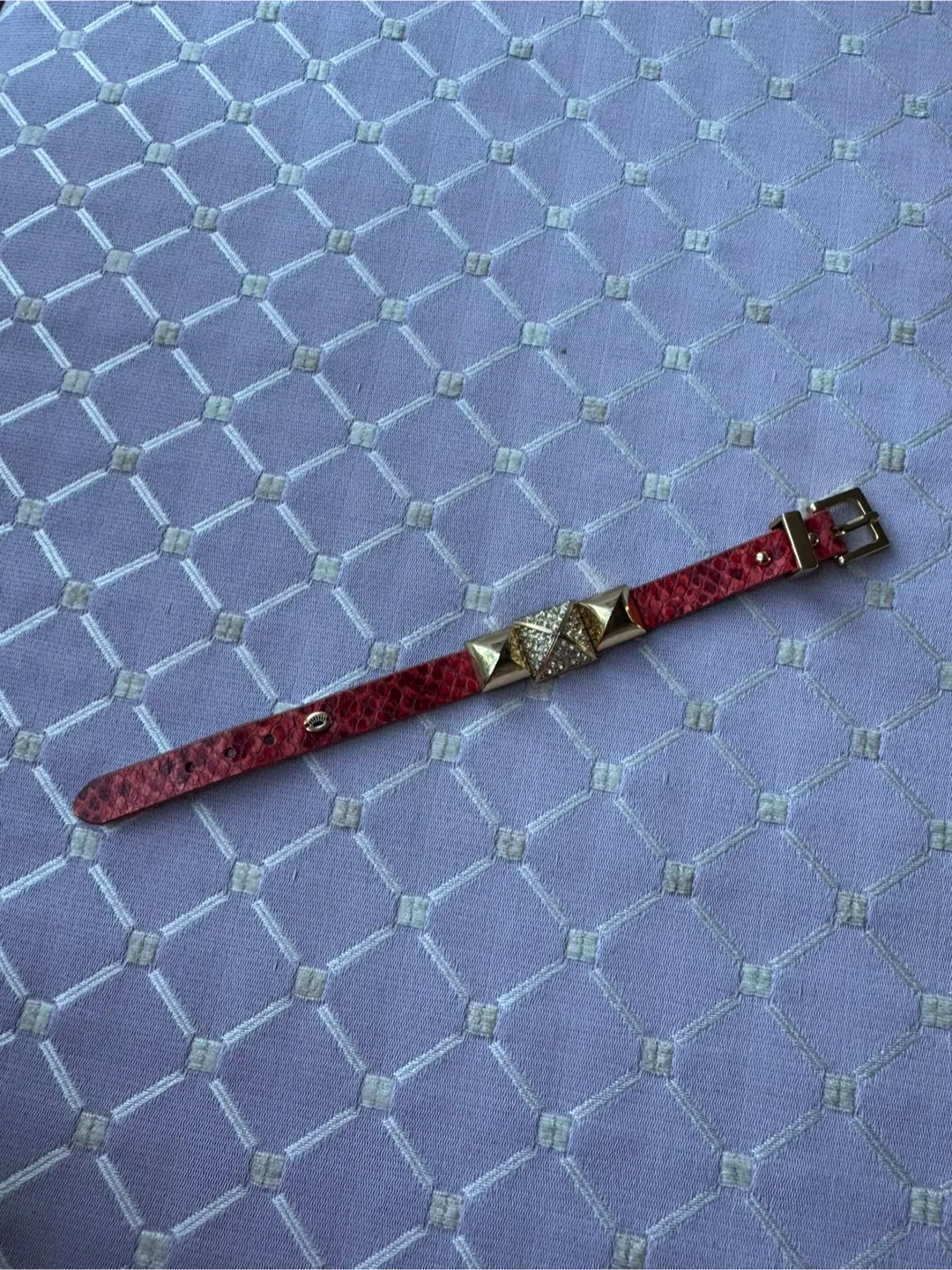 Juicy Couture Red & Gold  leather Studded Bracelet image indicator(4)