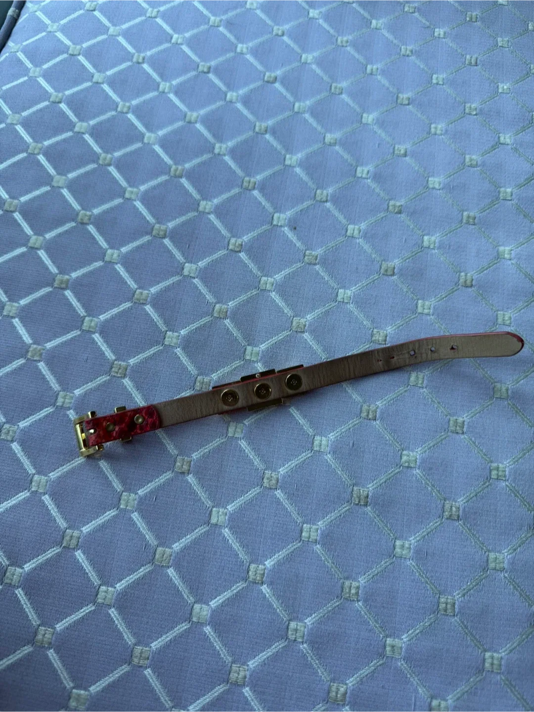 Juicy Couture Red & Gold  leather Studded Bracelet image indicator(5)