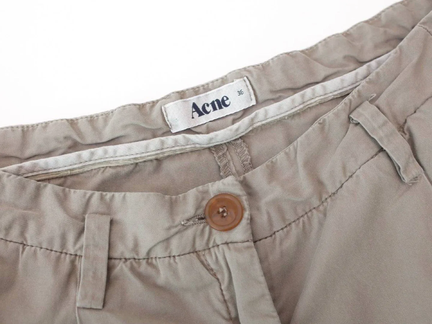 Acne Khaki Pleated Trouser Pant image indicator(2)