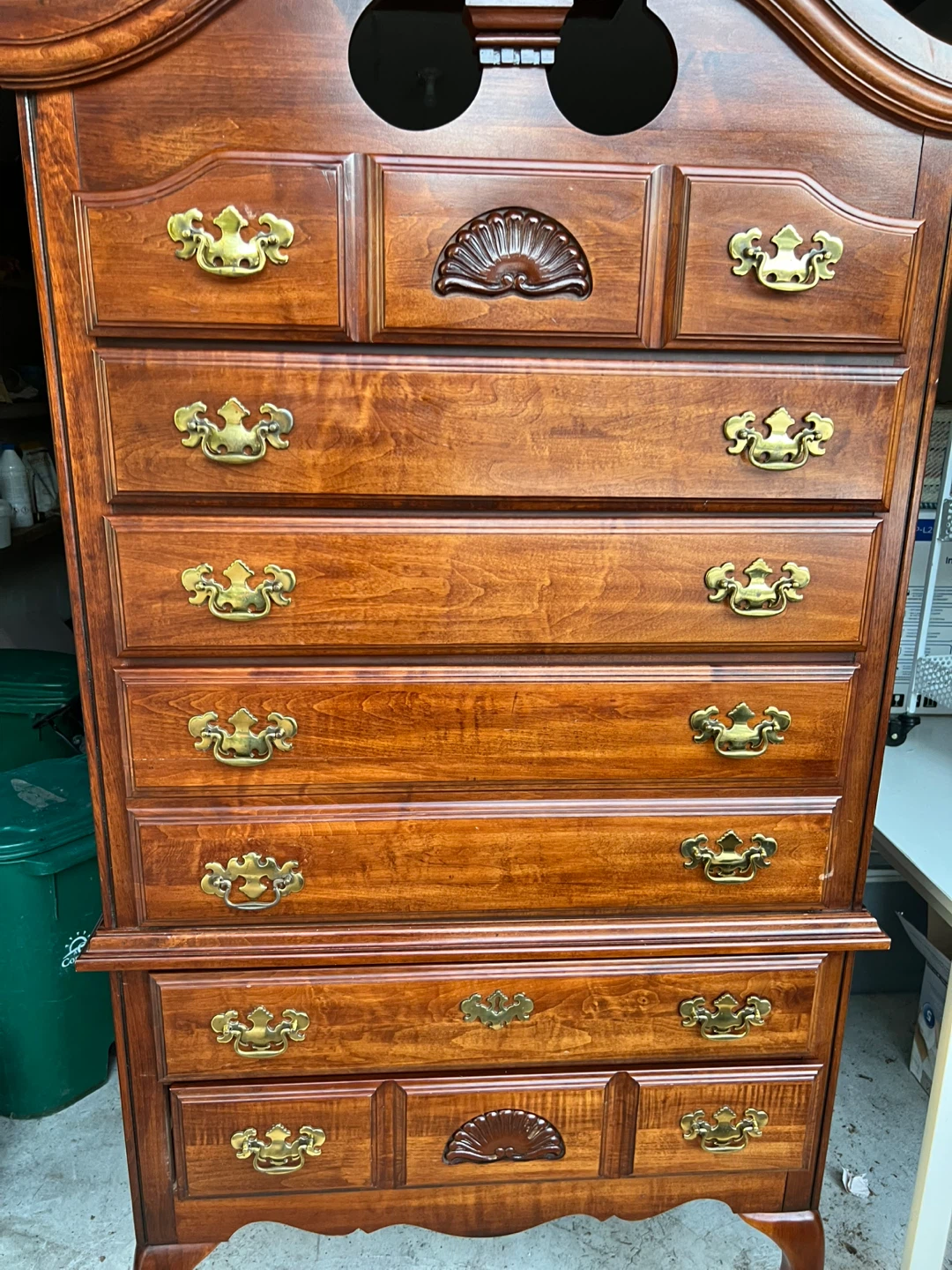 Wooden Dresser with Brass Handles