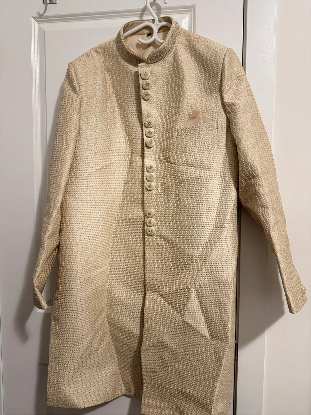Men's Cream Sherwani, Size Unknown thumbnail