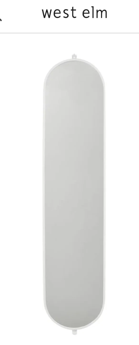 West Elm Swivel mirror/pin board wall mounted White image indicator(3)