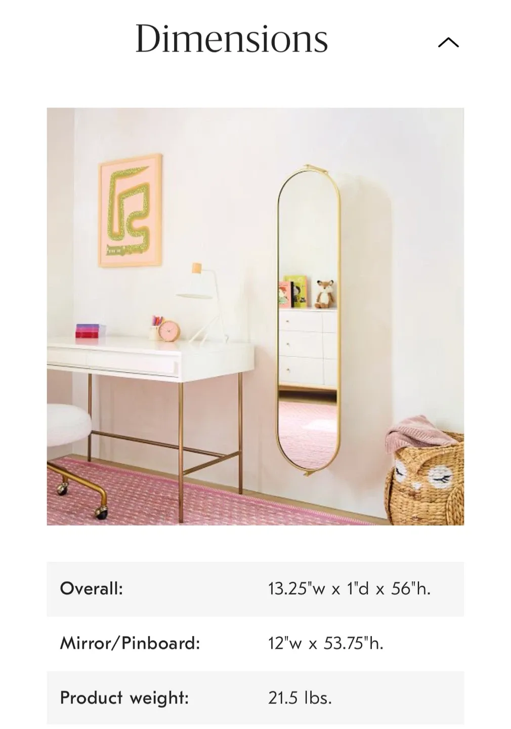 West Elm Swivel mirror/pin board wall mounted White image indicator(7)