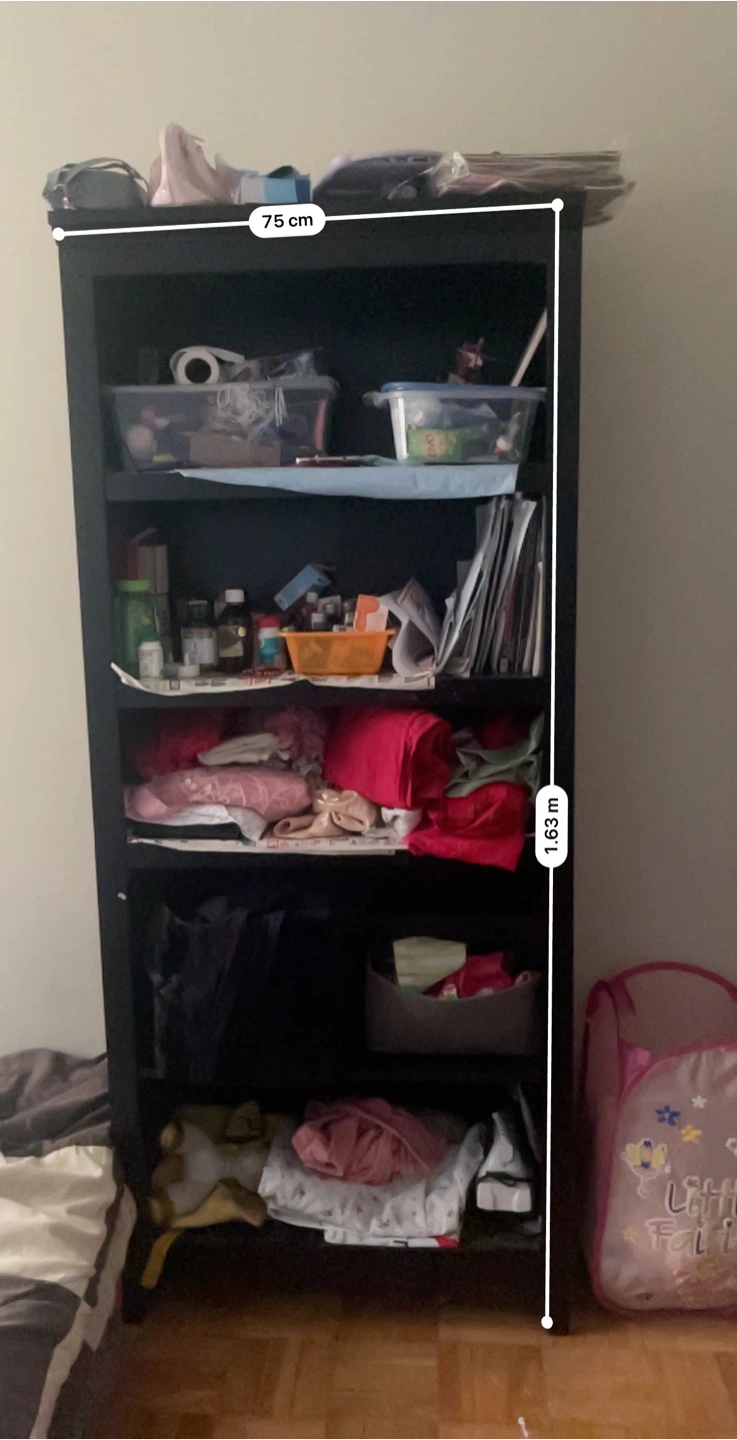 Black Bookshelf (75x56x163cm) - photo 3
