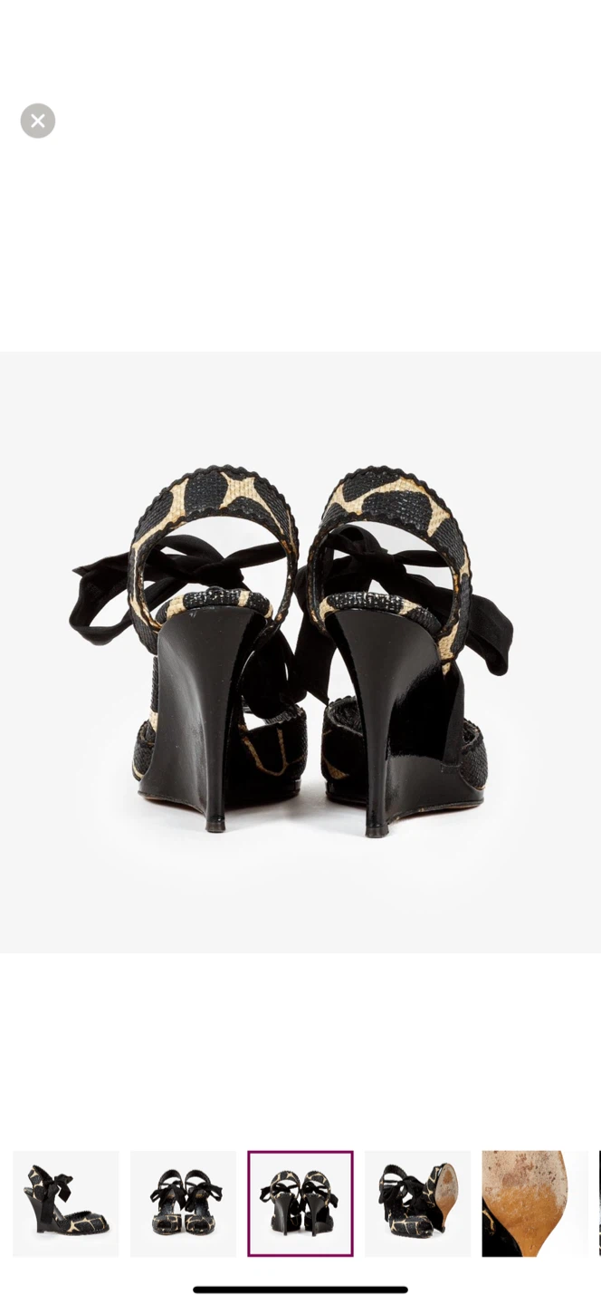 Moschino Giraffe Print Wedge Heels - Size 38 - photo 3