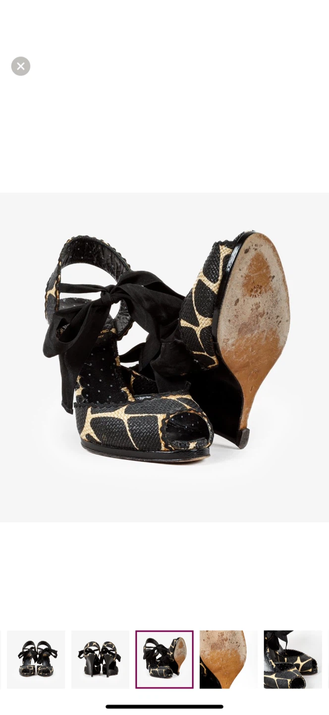 Moschino Giraffe Print Wedge Heels - Size 38 - photo 4