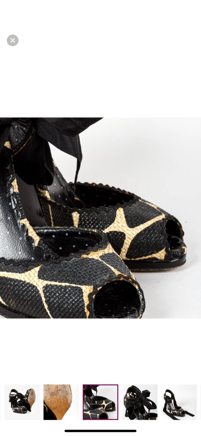 Moschino Giraffe Print Wedge Heels - Size 38 - photo 2