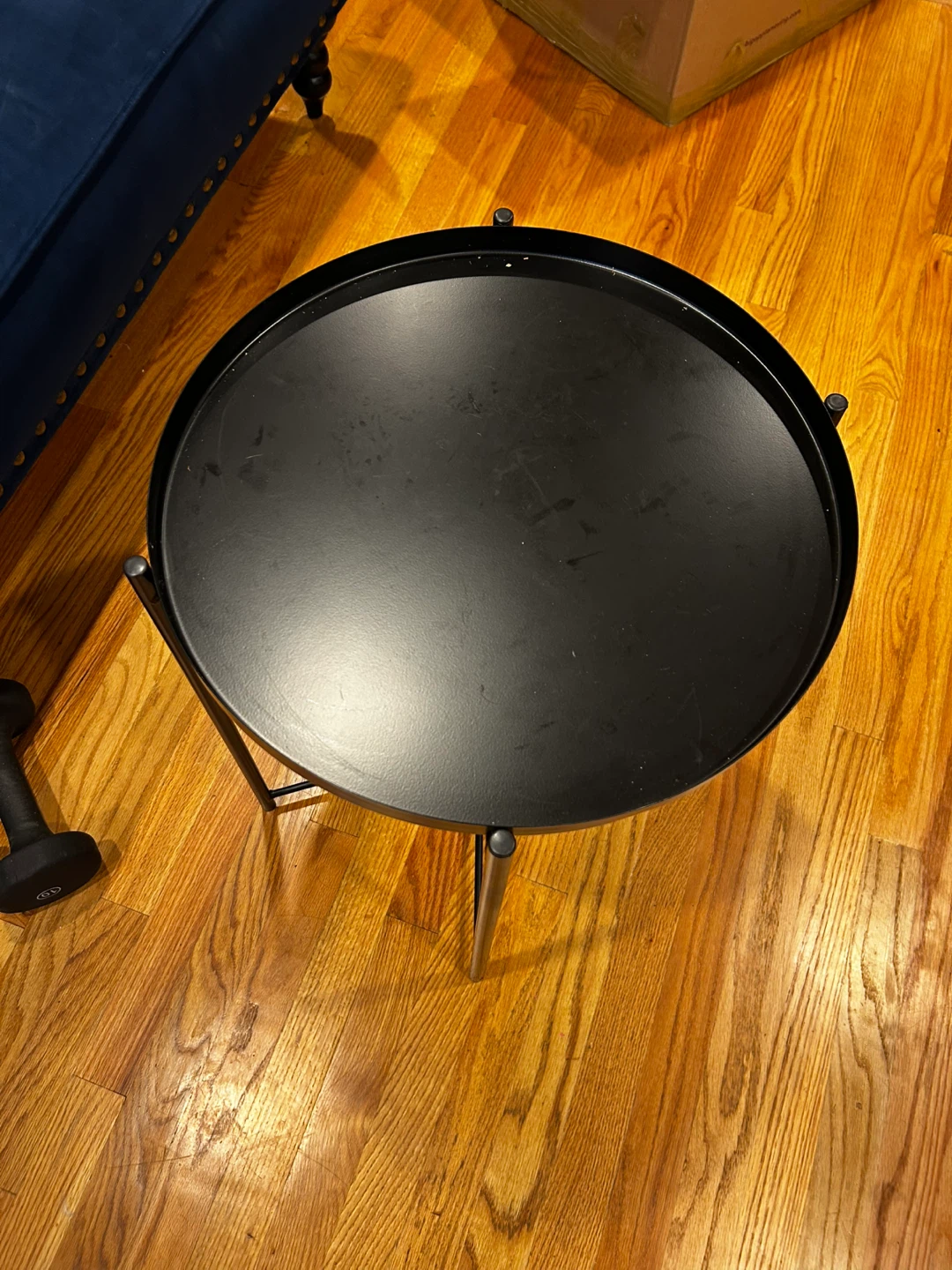 Black Round Side Table