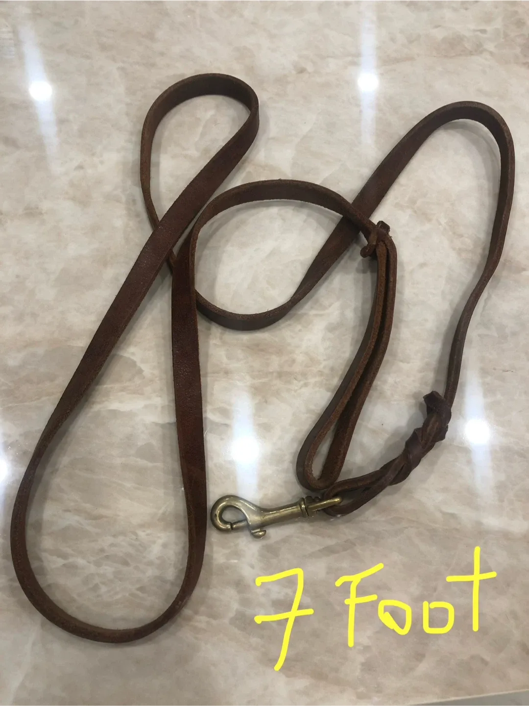 NEW 7 Foot Leather Dog Leash thumbnail
