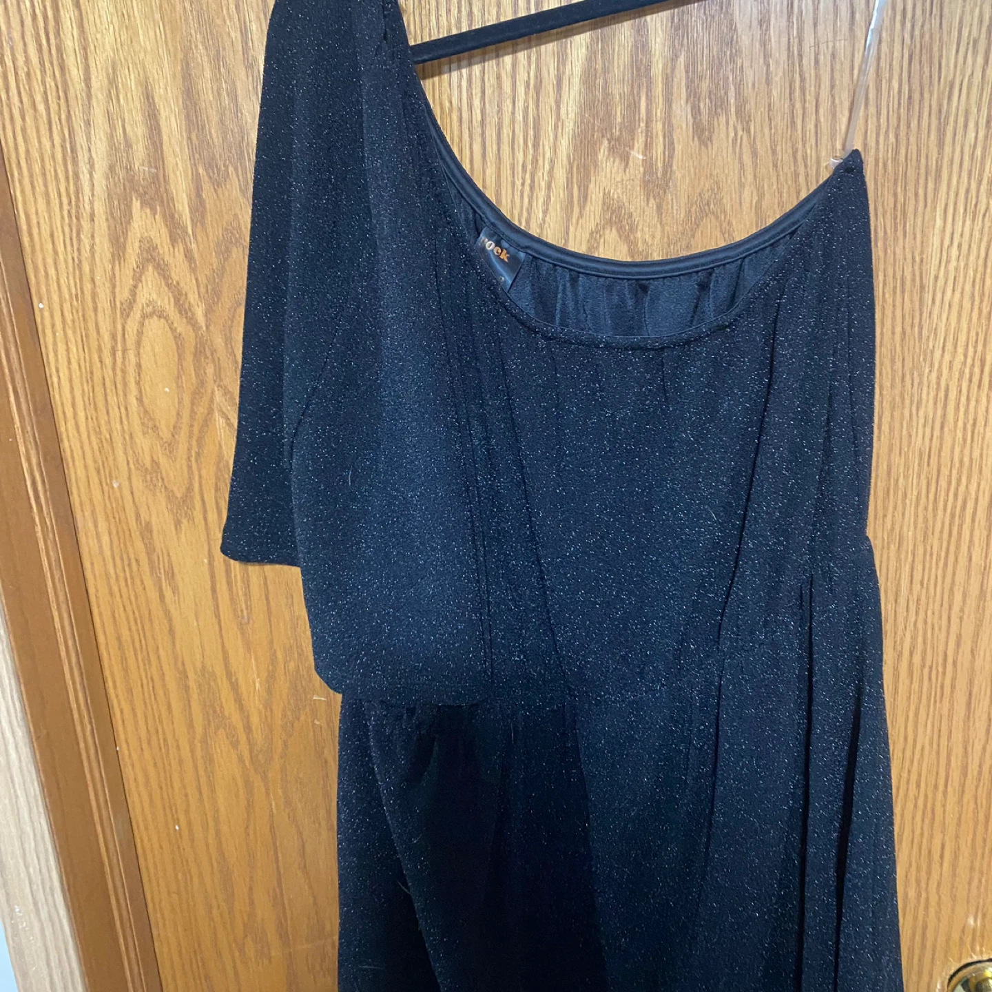 One-Shoulder Shimmery-Knit Dress - photo 4