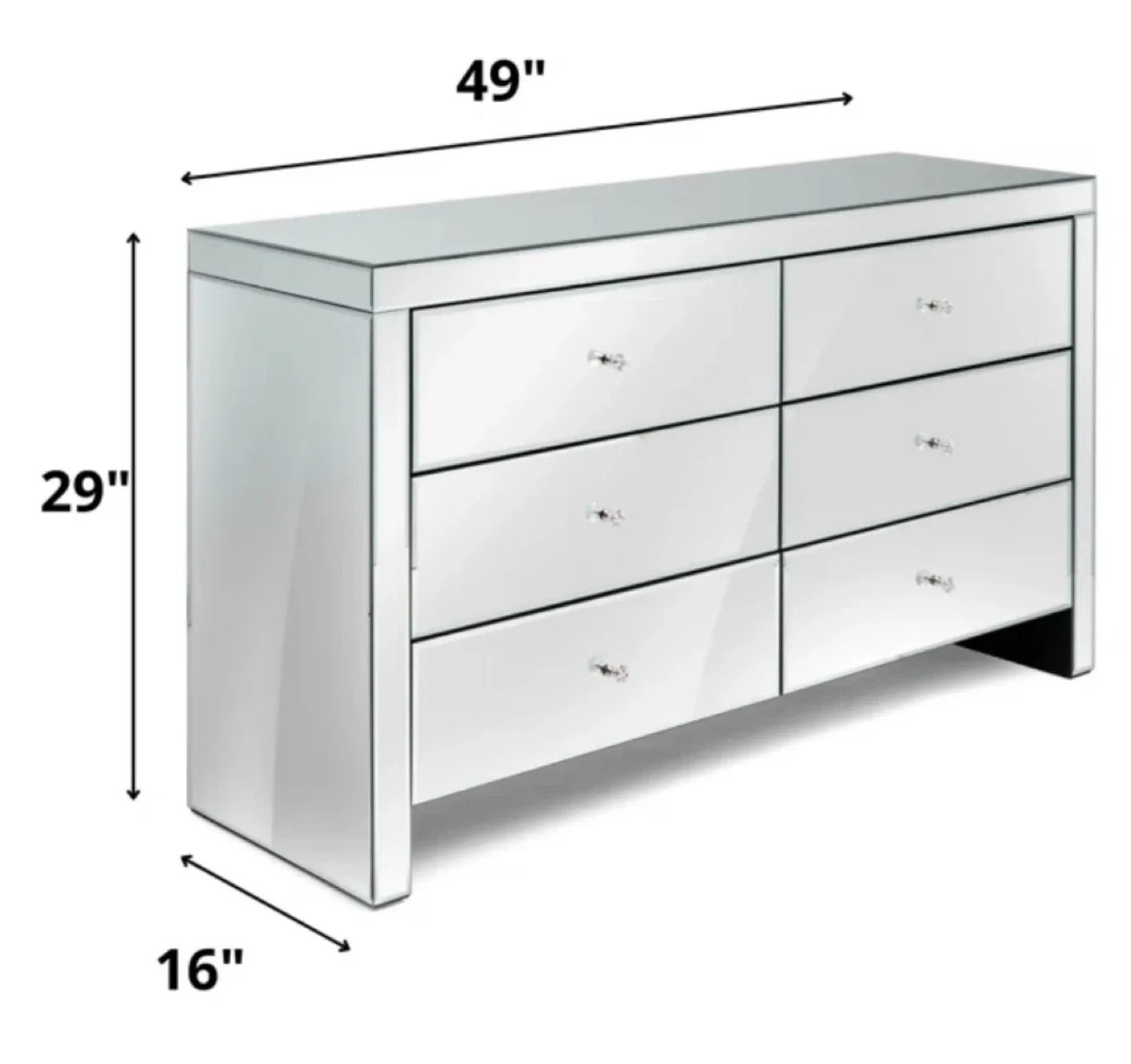 Mirrored 6-Drawer Dresser image indicator(8)