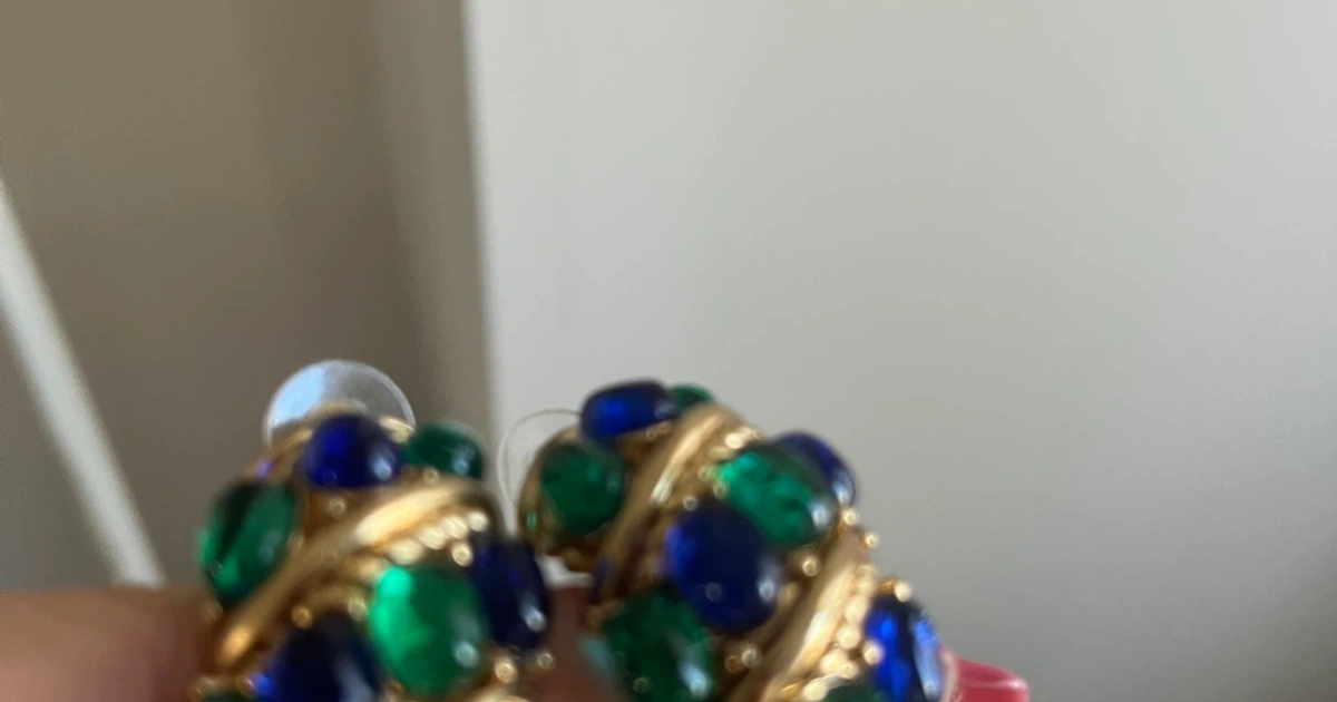 Vintage Green & Blue Stone Earrings | Karrot