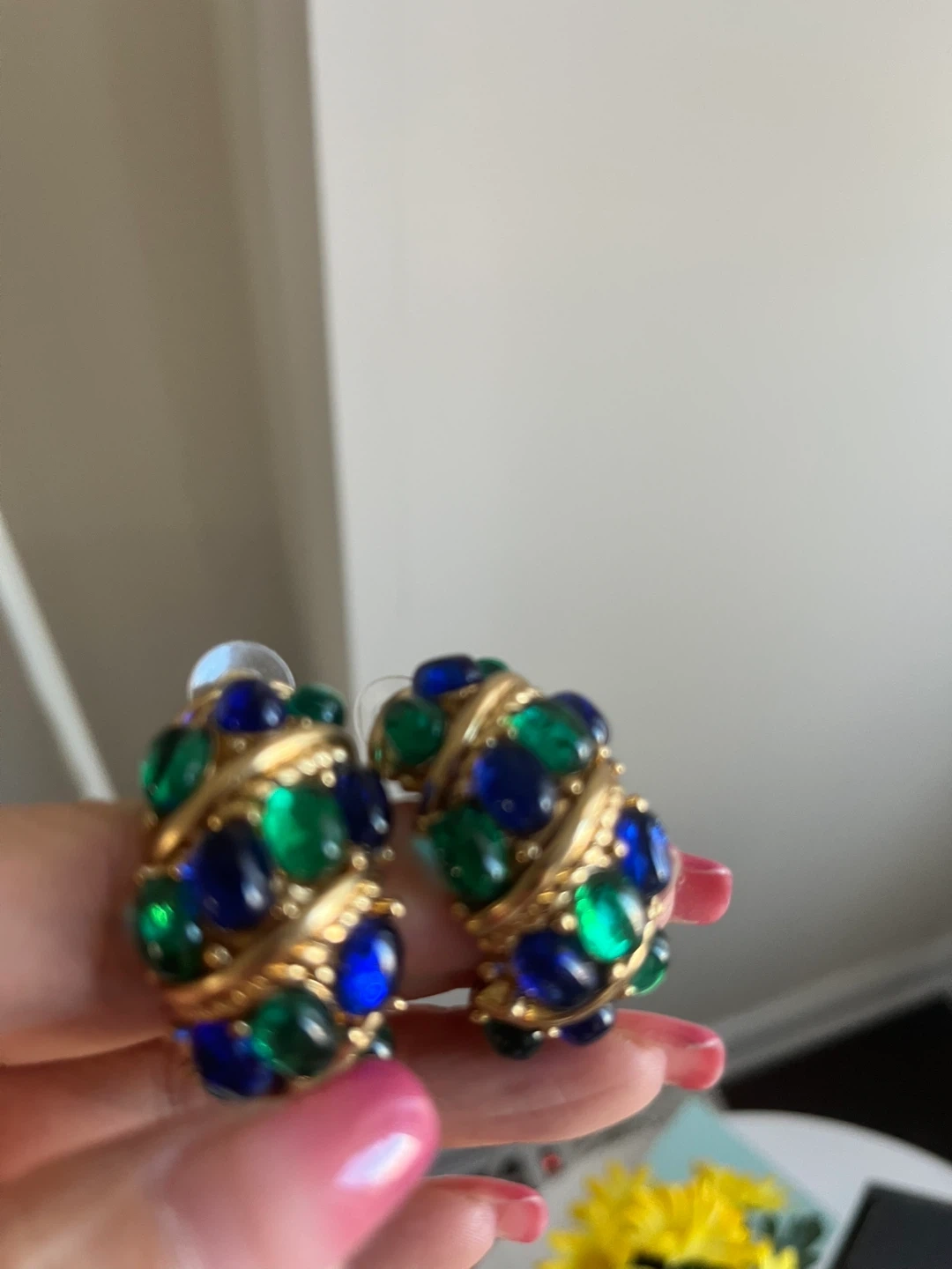 Vintage Green & Blue Stone Earrings | Karrot