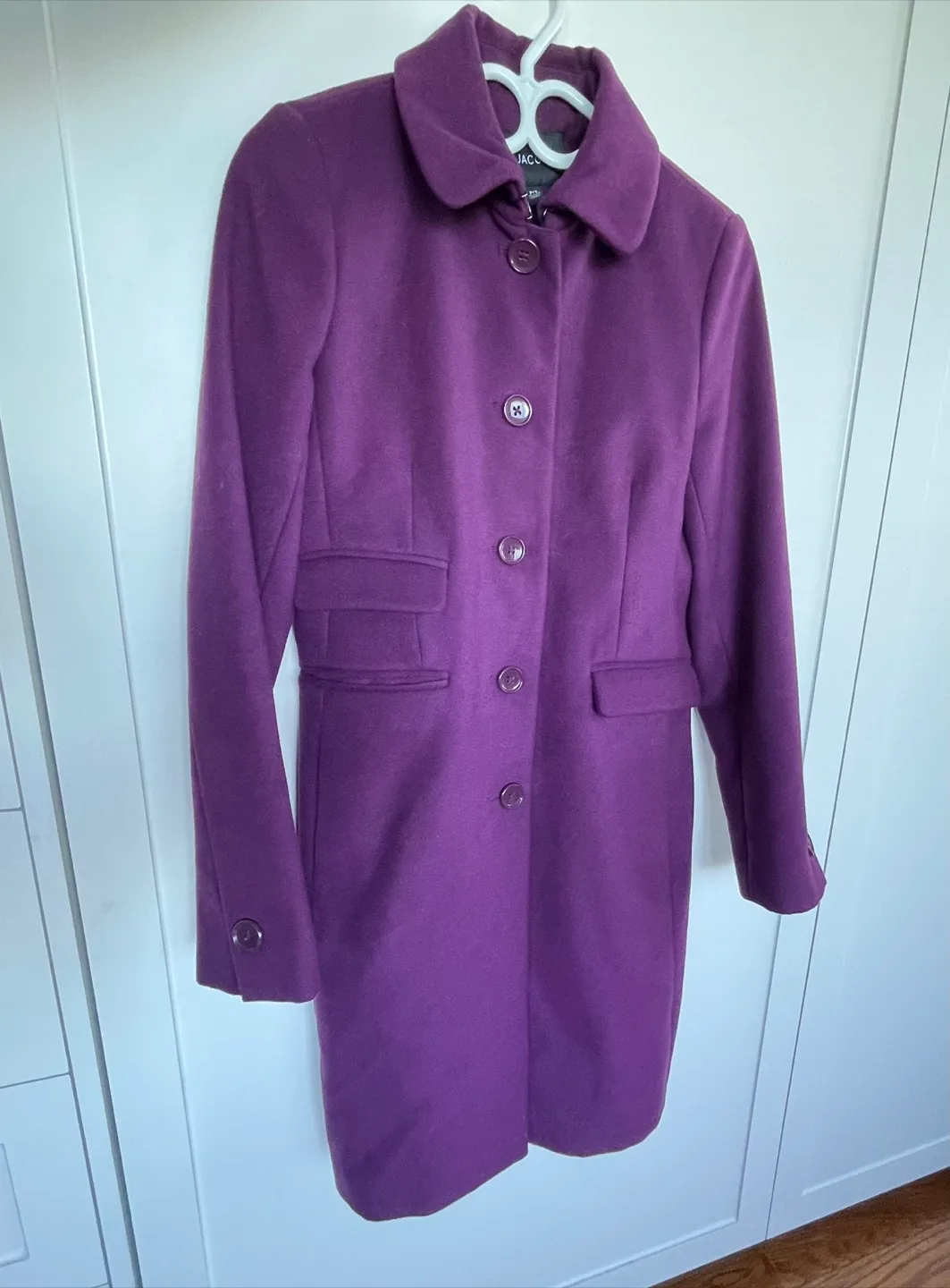 Jacob Purple Wool Blend Coat - Size S thumbnail