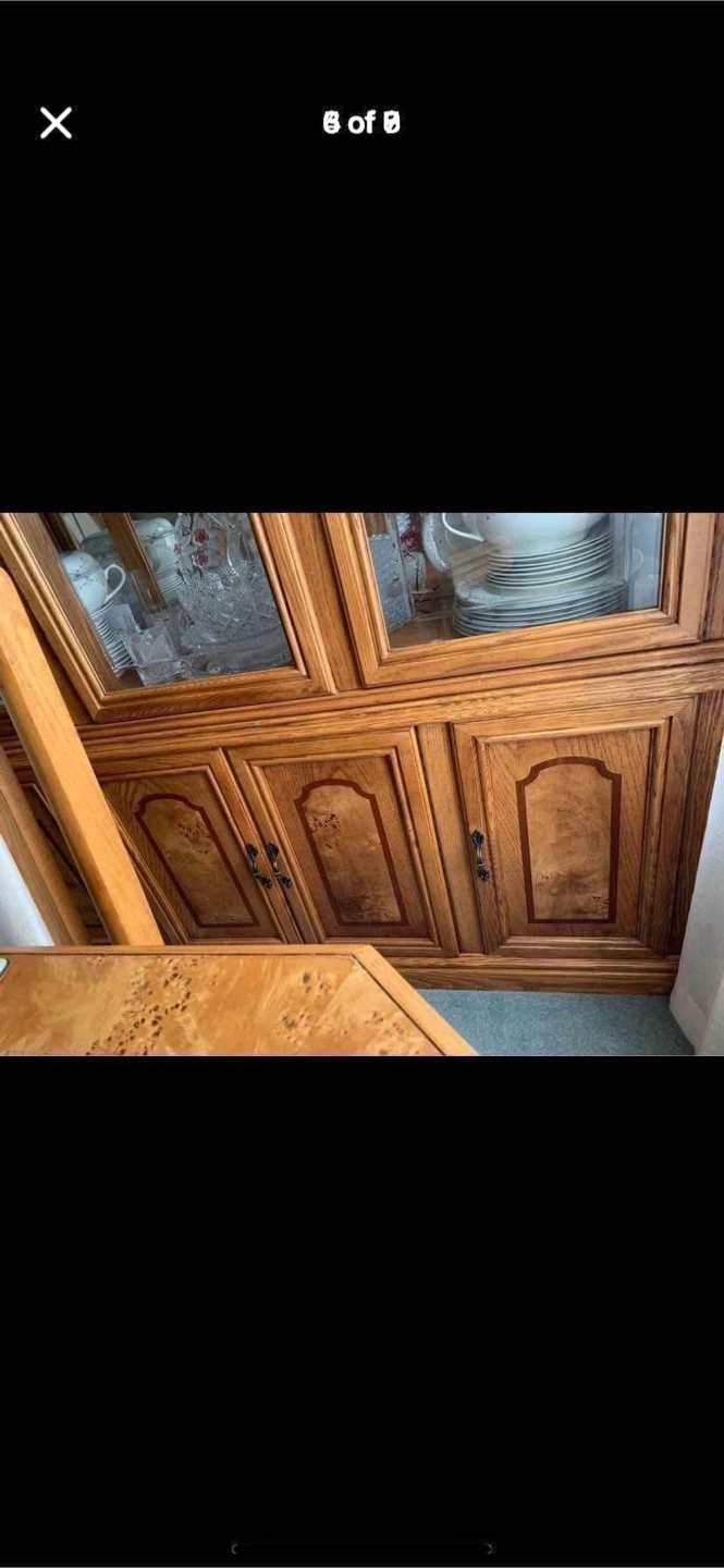 Solid oak wood hutch build  in lighting in it - photo 2