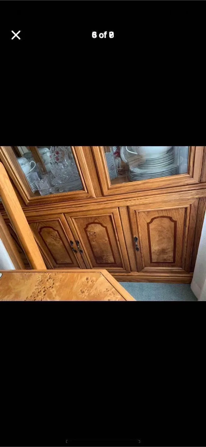 Solid oak wood hutch build  in lighting in it image indicator(2)