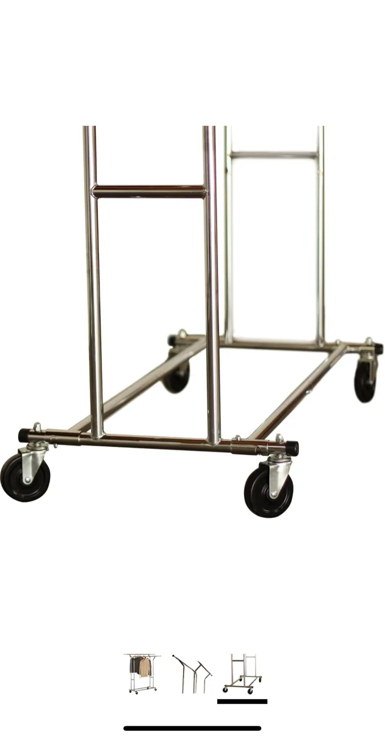 DecoBros Double Rail Garment Rolling Rack image indicator(3)