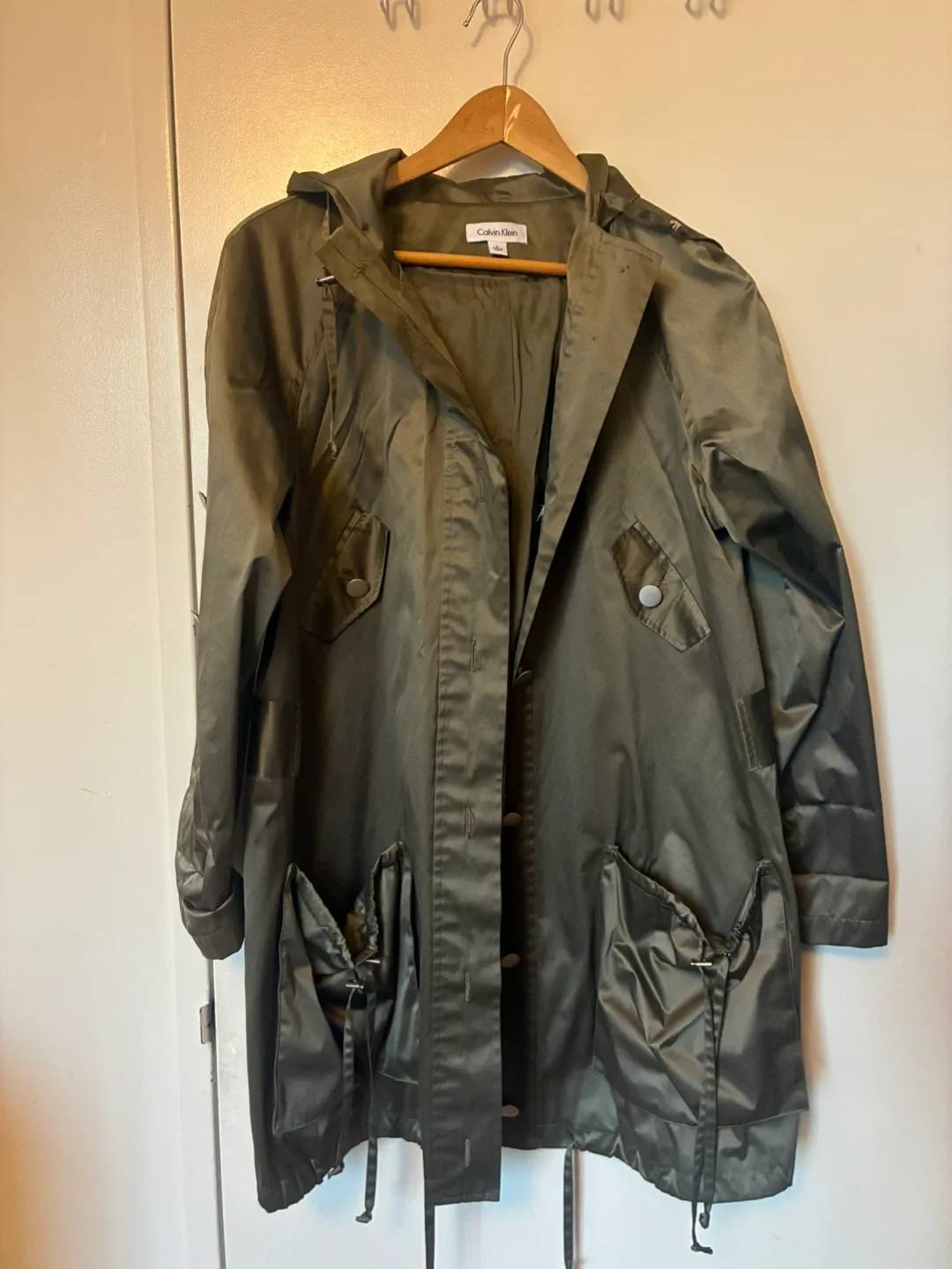 Calvin Klein Olive Green Raincoat thumbnail