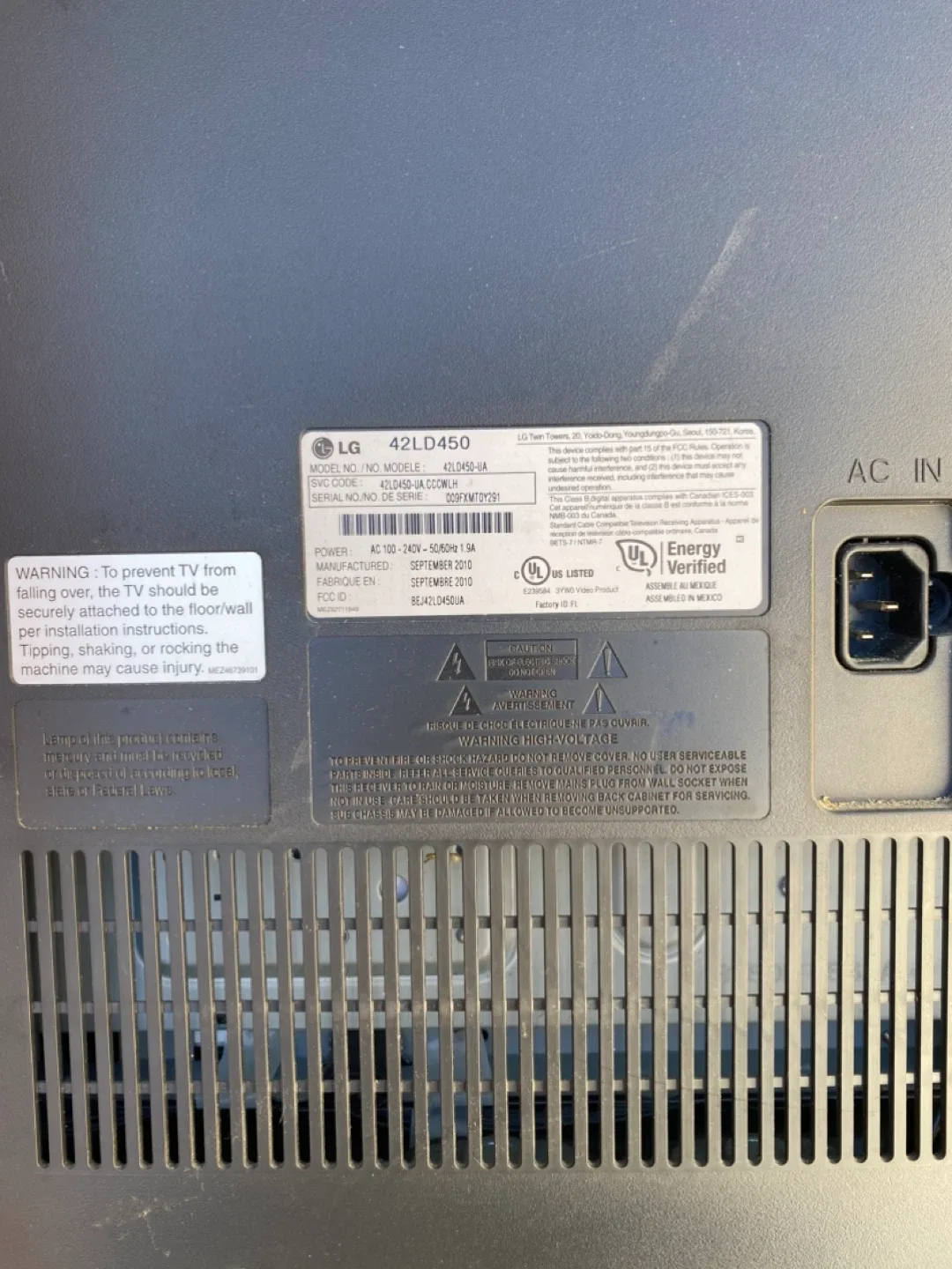 LG 42LD450 42 inch TV image indicator(4)