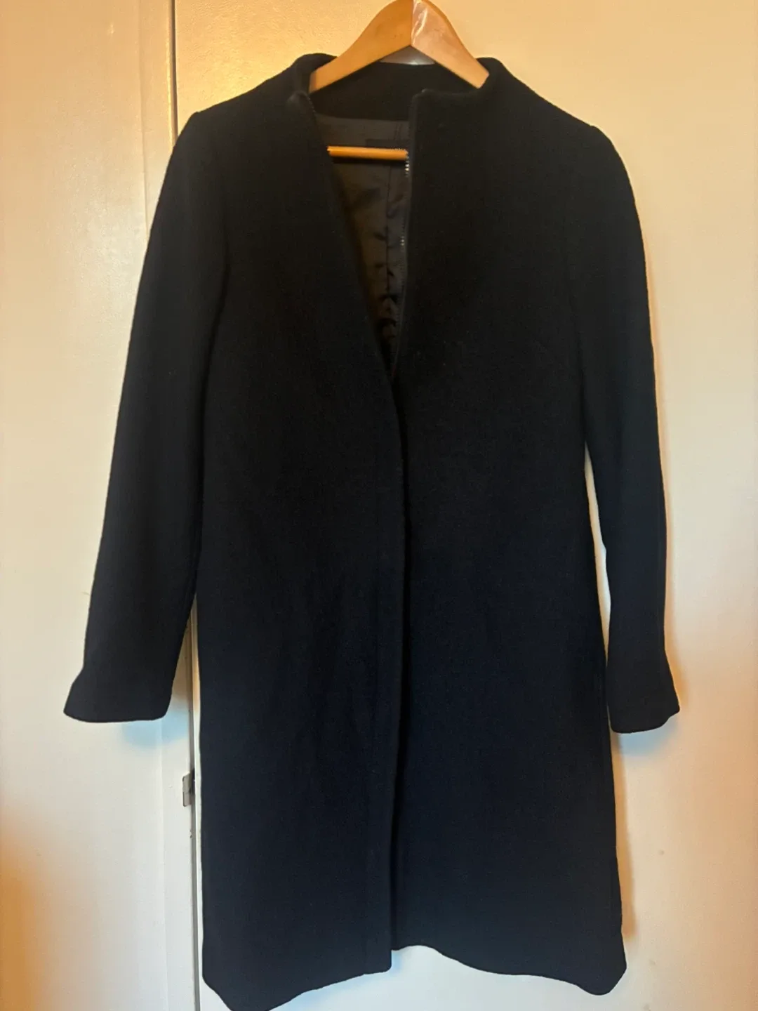 Club Monaco Black Wool Coat - Size S thumbnail