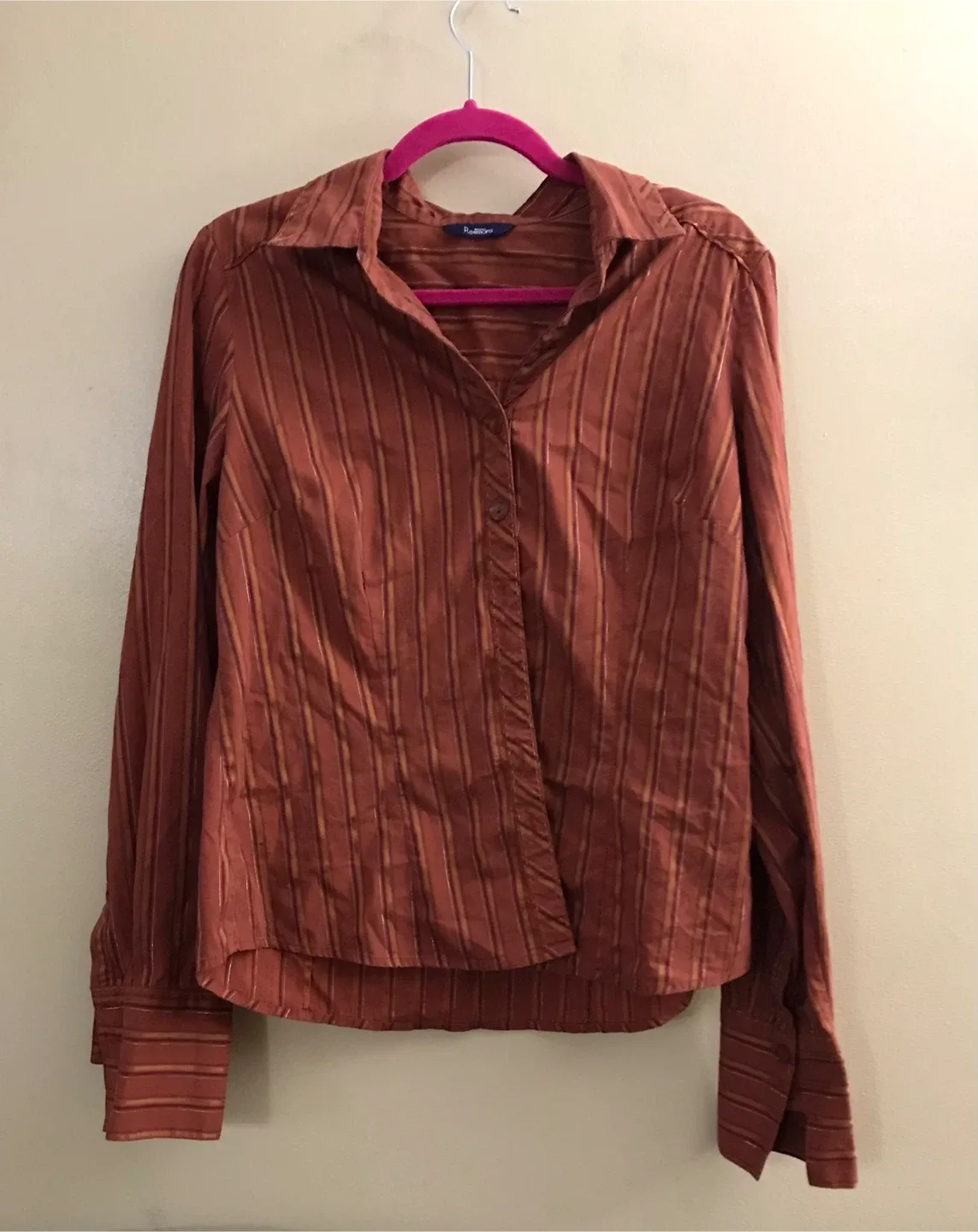 Reitmans Brown striped shirt (Women’s small) thumbnail