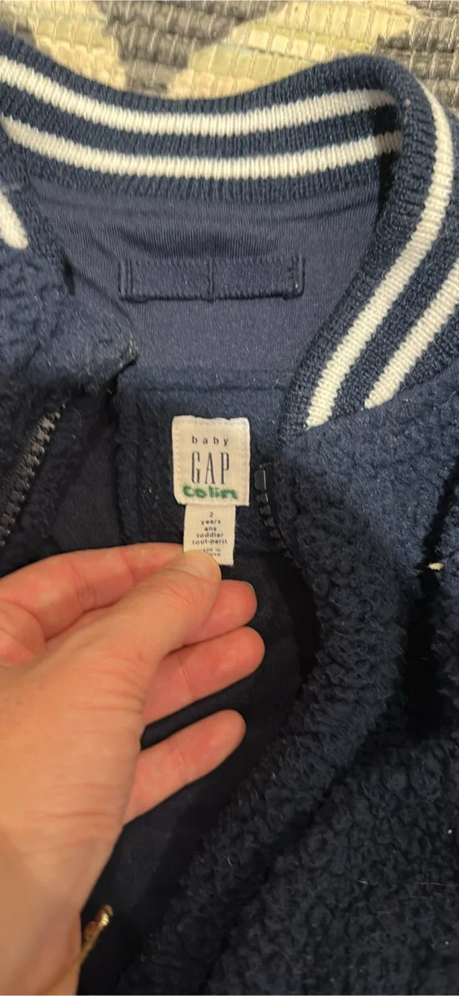 Baby Gap 1-2 Years Navy Blue Bomber Jacket thumbnail