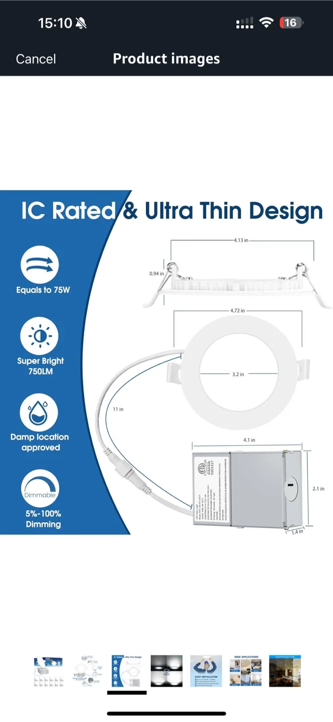 INCARLED 4" LED Recessed Light with Junction Box - 24 Pack image indicator(3)