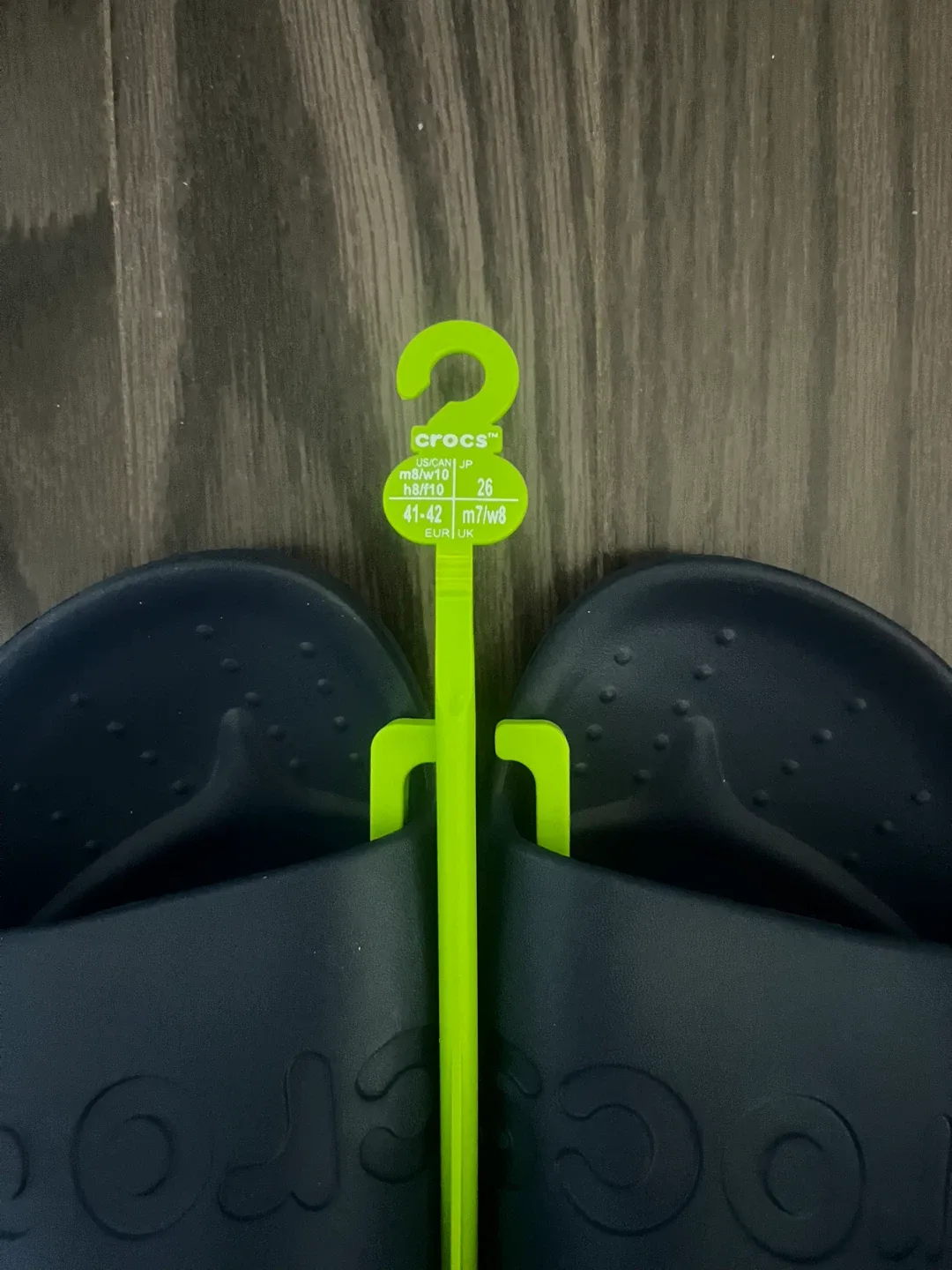 New Crocs M8/W10 Navy Blue Slides image indicator(3)