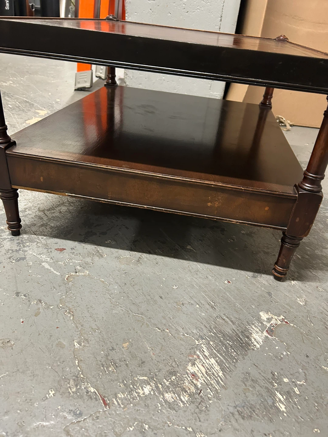 Vintage Leather Top Coffee Table - photo 2