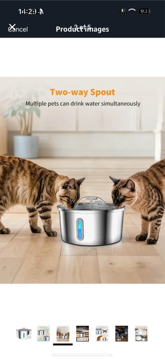 Pet Water Fountain - Two-Way Spout image indicator(3)