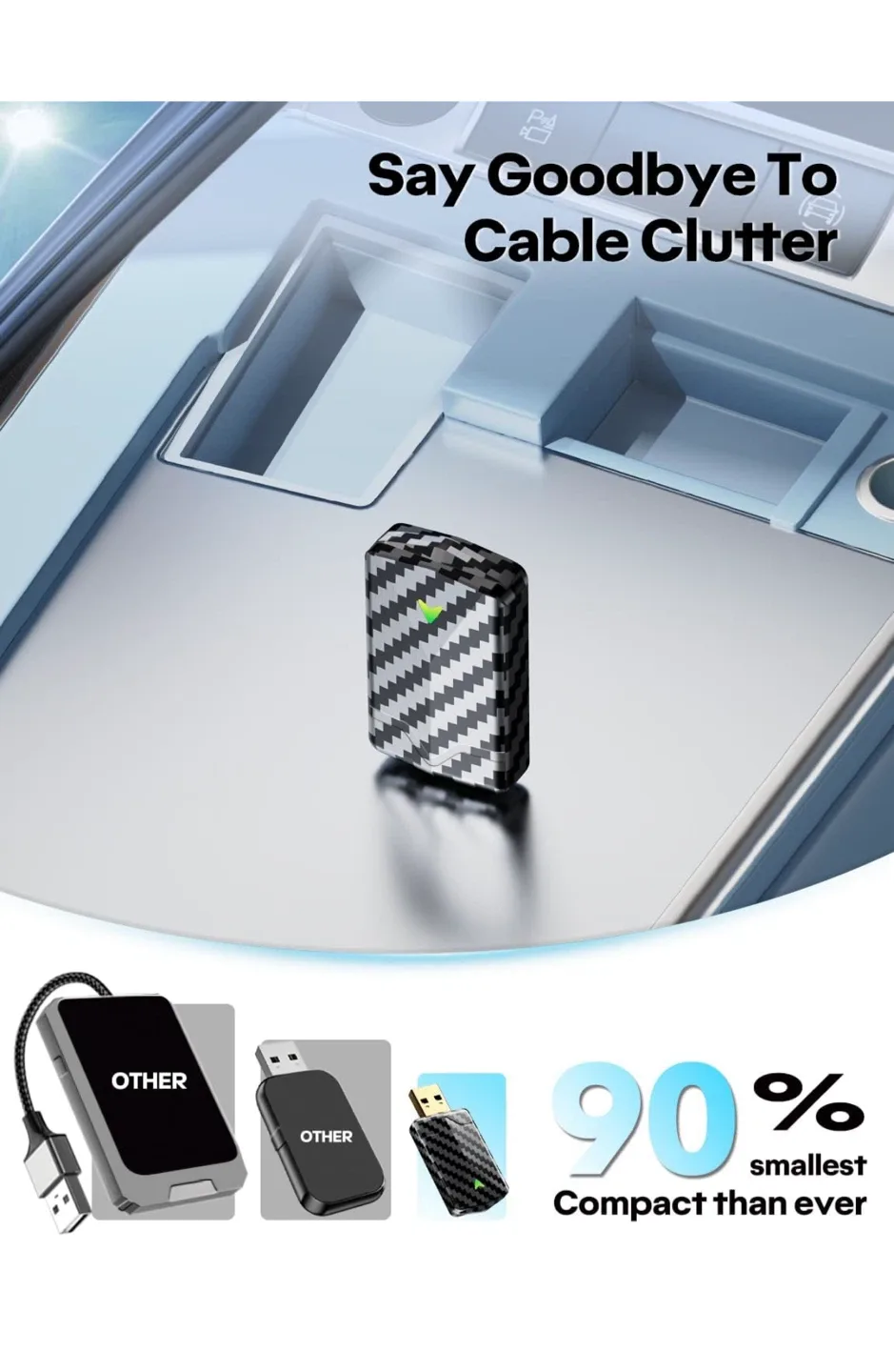 Wireless CarPlay Adapter - Sleek Carbon Fiber Design image indicator(4)