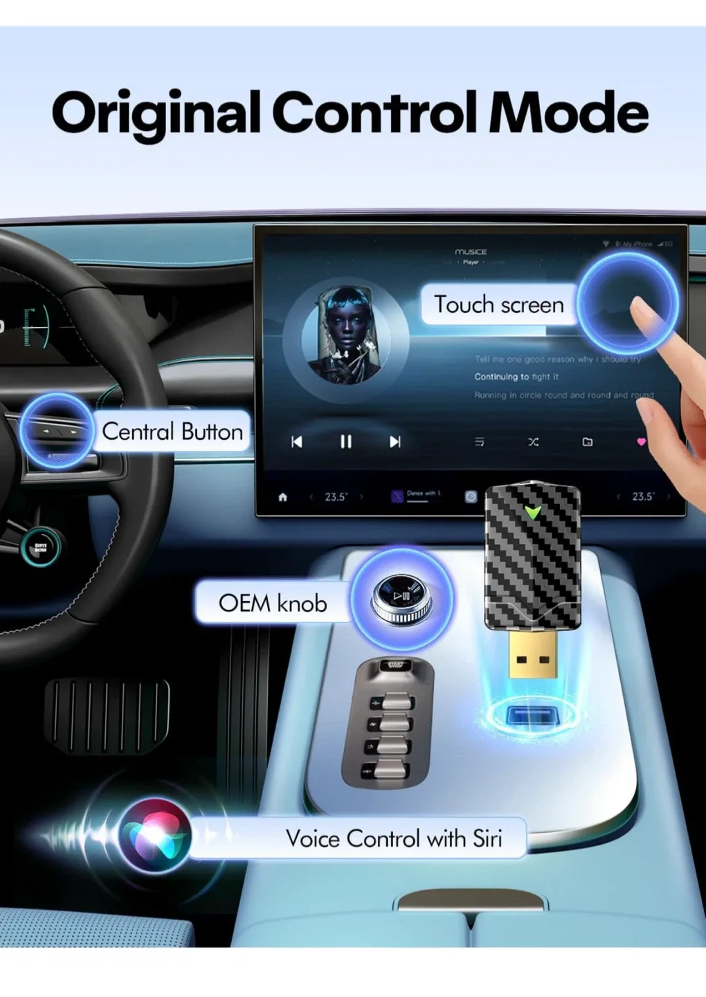 Wireless CarPlay Adapter - Sleek Carbon Fiber Design image indicator(6)