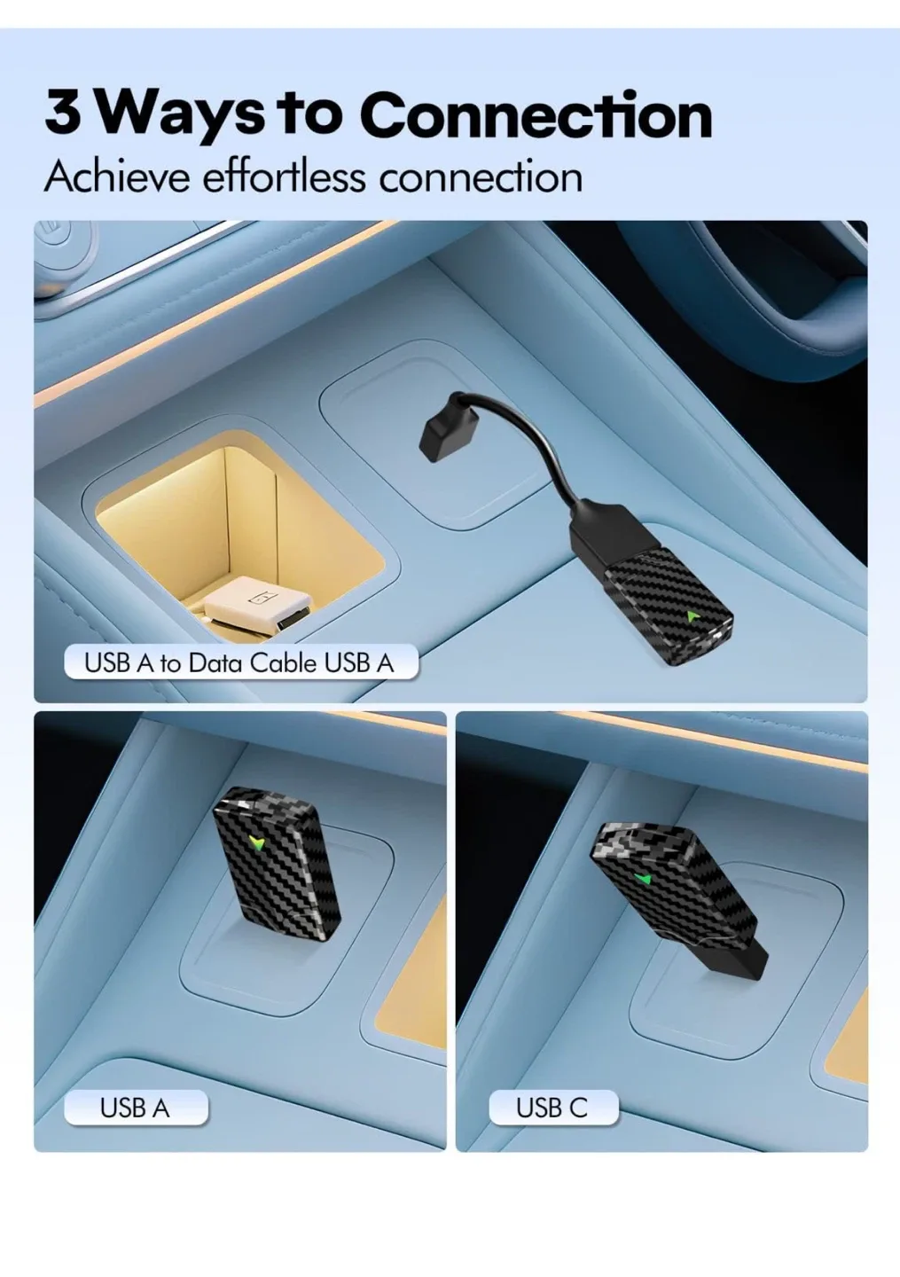 Wireless CarPlay Adapter - Sleek Carbon Fiber Design image indicator(9)