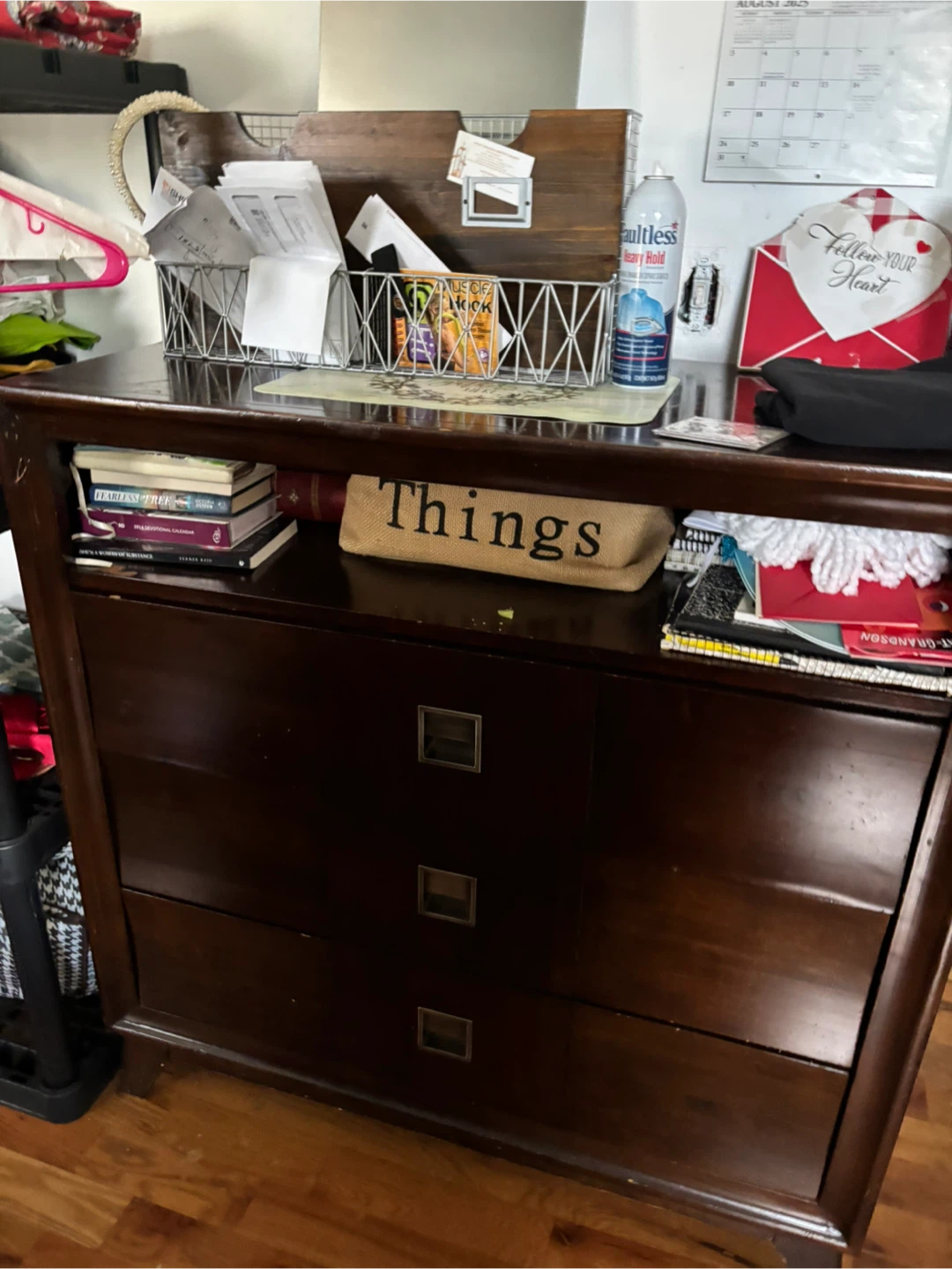 Dark Wood 3-Drawer Dresser