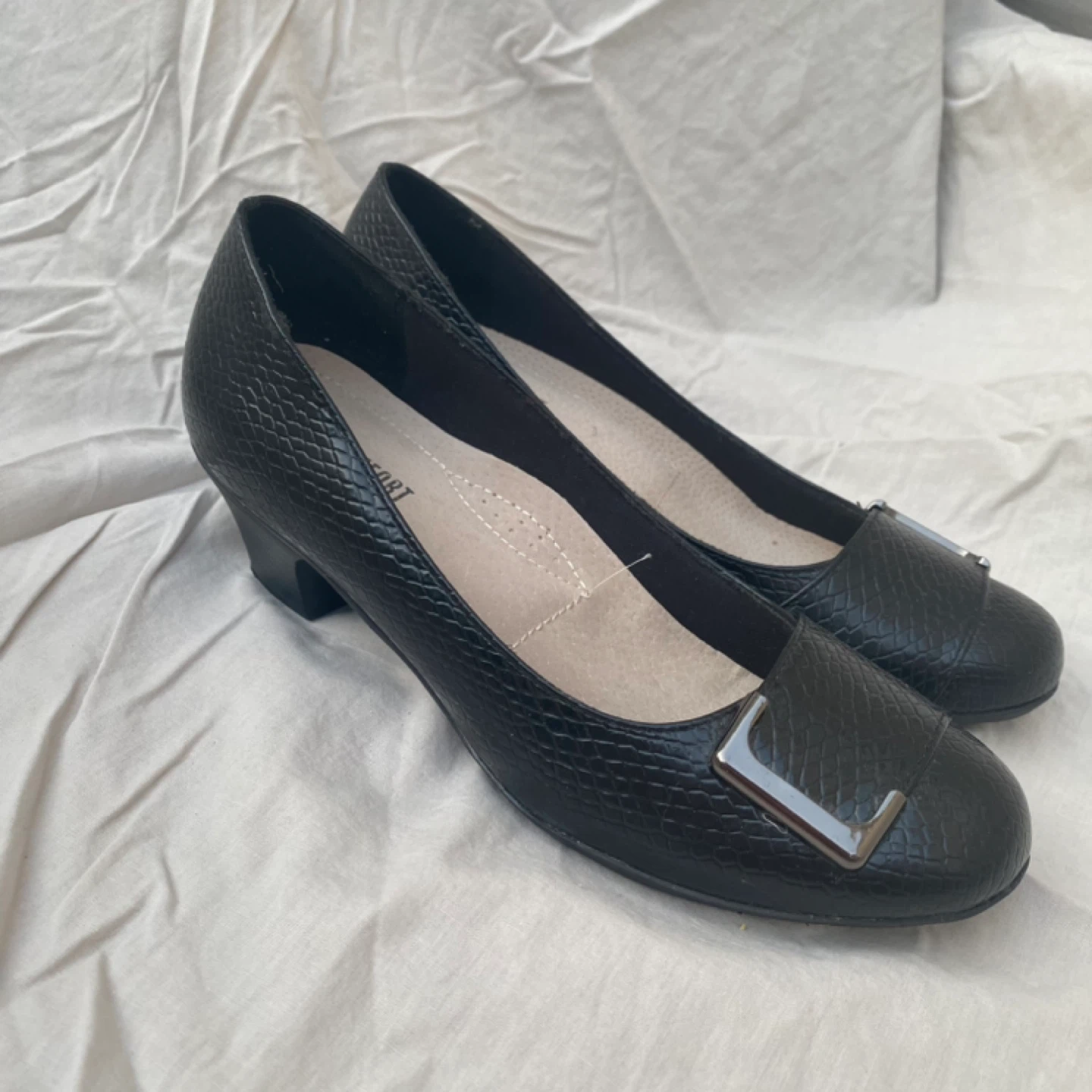 Soft Comfort Black Heels - Size 9