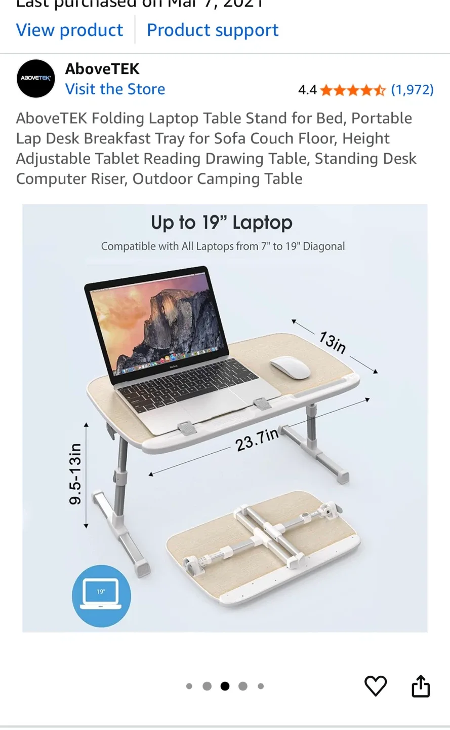 AboveTEK Folding Laptop Table - Birch image indicator(2)