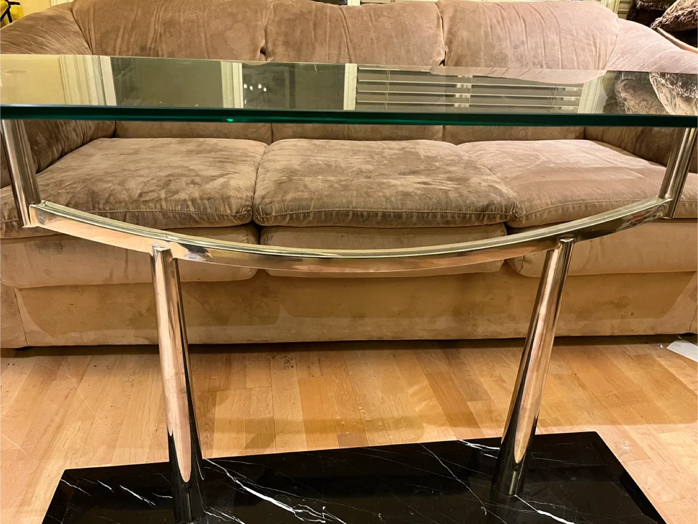 Glass Coffee Table with Marble Base image indicator(3)